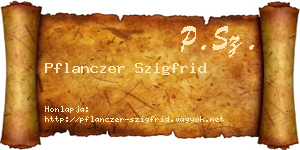 Pflanczer Szigfrid névjegykártya